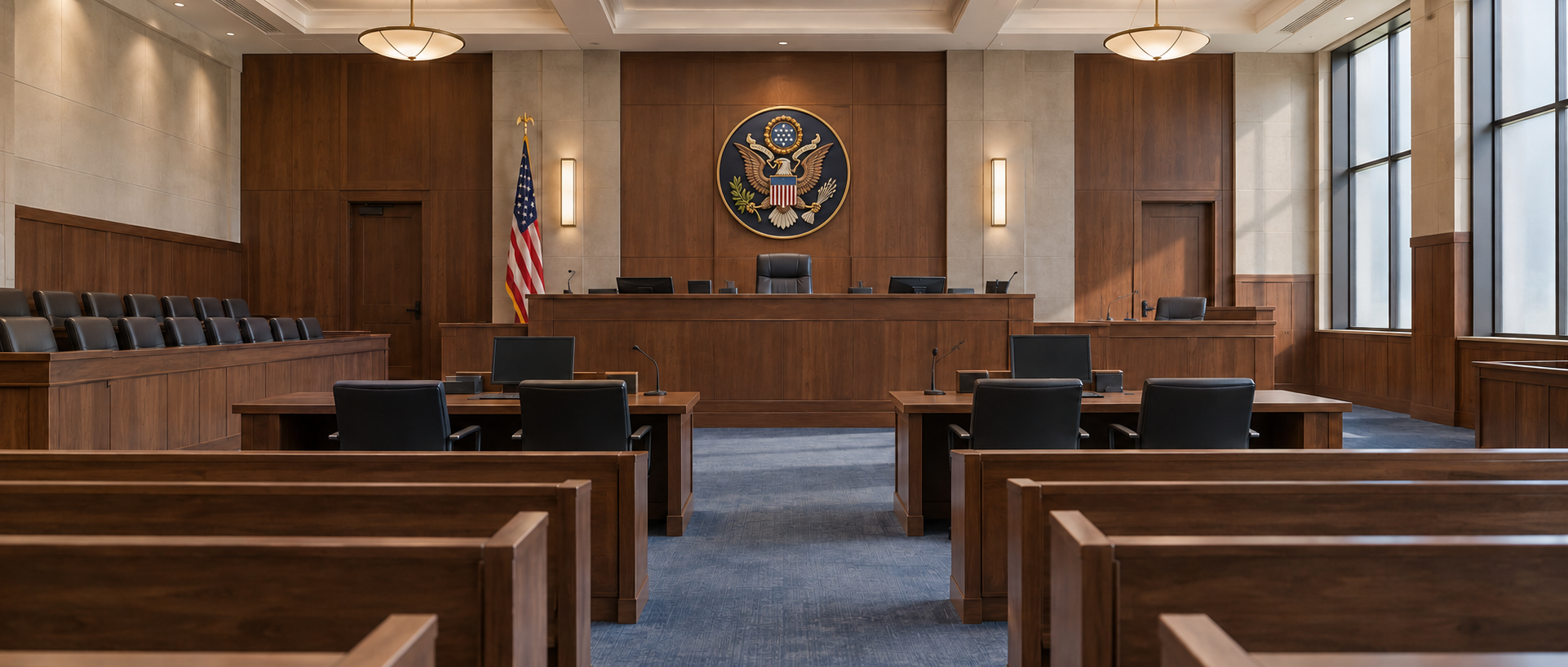 Courtroom with Great Seal Plaque